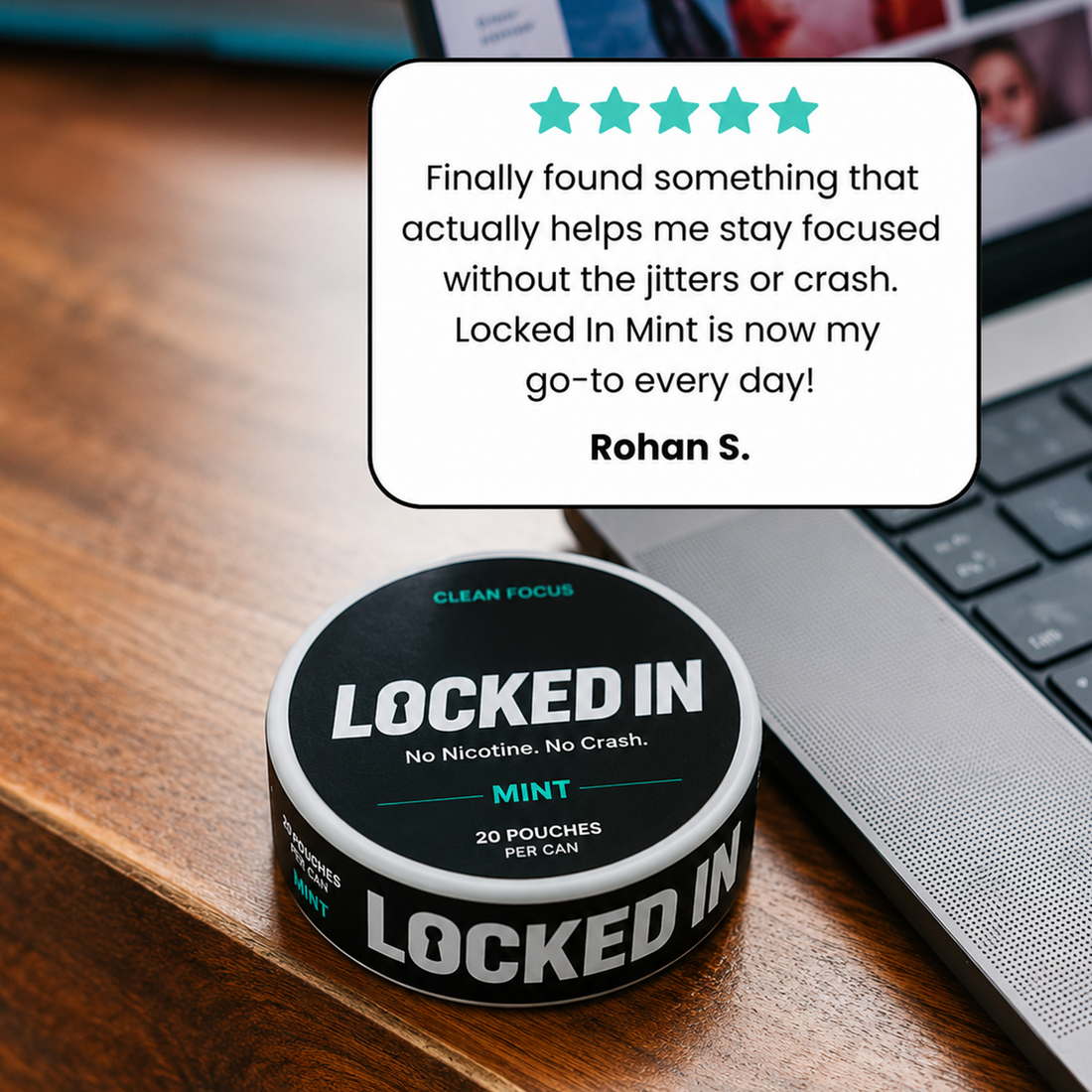 Locked In — Nootropic Focus Pouches | Mint | 20 Pouches